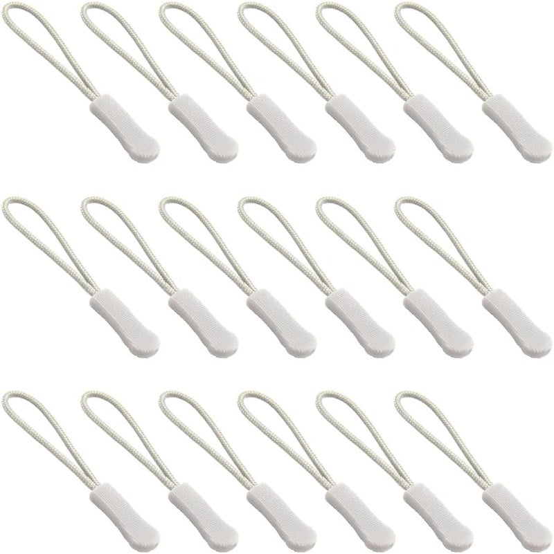 Ruidee 50 Pieces Zipper Pulls Zipper Tabs Zipper Pull Cord Extender Replacement Zipper Pulls for Backpacks, Jackets, Luggage, Purses, Handbags（Light Grey） - Image 1